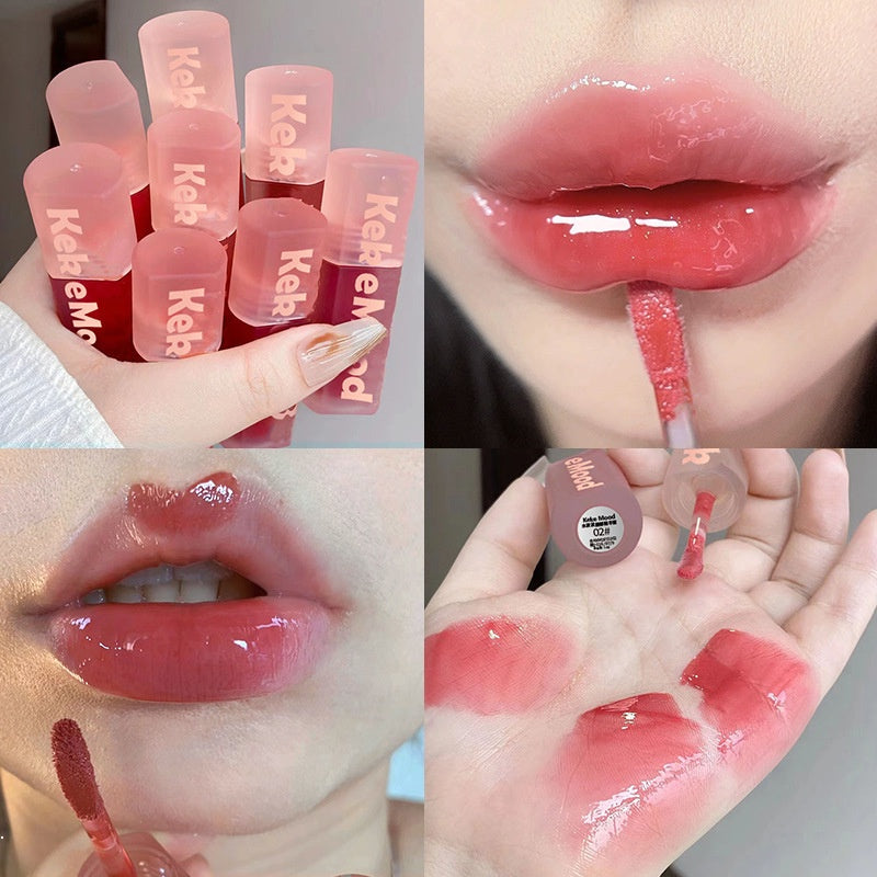 Kekemood Lip Gloss Square Tube Mirror Surface Moisturize Moisturizing Water Proof Lasting Lipstick