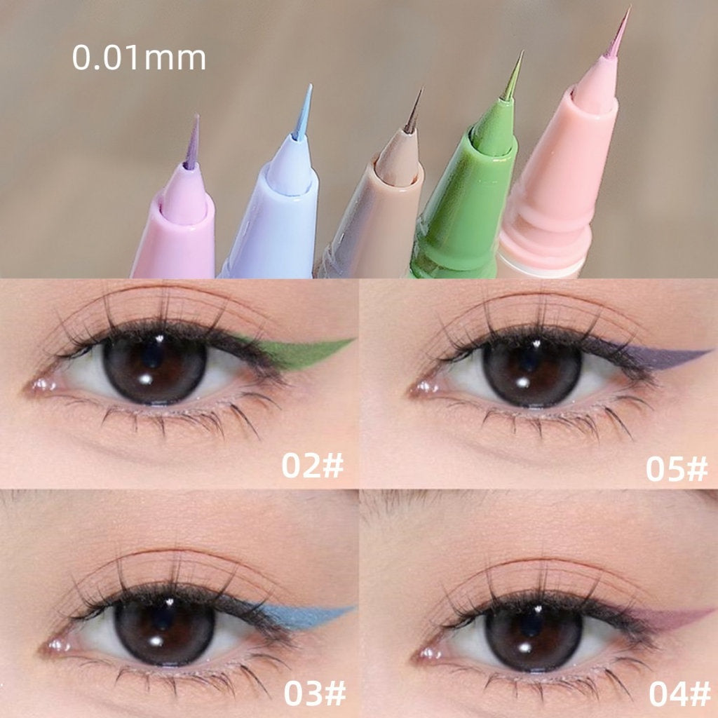 CAPPUVINI Cute Bear Colored Eyeliner 0.01mm Ultra Thin Eyeliner Water Proof Lasting Liquid Eyeliner