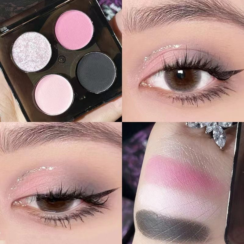 Kobeleen Lace Four -color Eye Shadow Palette Pearlescent Matte Water Proof Glittering High -level Eye Makeup Eye Shadow