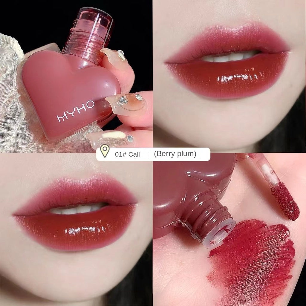 MyHo Heart -shaped Lipstick Velvet Matte Water Proof Not Sticking Cup Not Easy To Fade Heart -shaped Lip Gloss