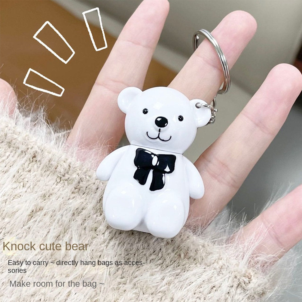 Cute Little Bear Lip Balm Nourish Moisturize Water Replenishing Key Chain Portable Lip Protection