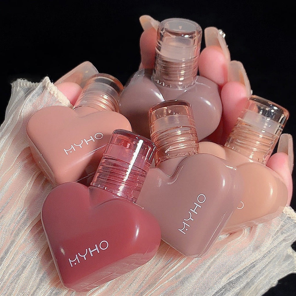 MyHo Heart -shaped Lipstick Velvet Matte Water Proof Not Sticking Cup Not Easy To Fade Heart -shaped Lip Gloss