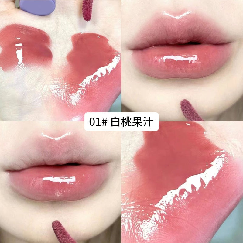 DAIMANPU Purple Lip Gloss Mirror Surface Moisturize Moisturizing Water Proof Lasting Lipstick