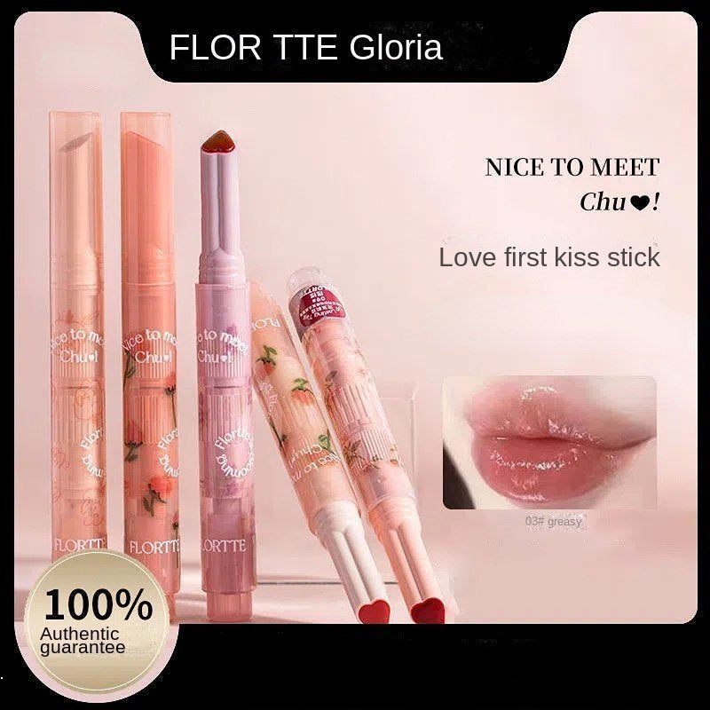 Flortte First Kiss Series Love Lipstick Pen Mirror Surface Lip Glaze Moisturize Moisturizing Lipstick