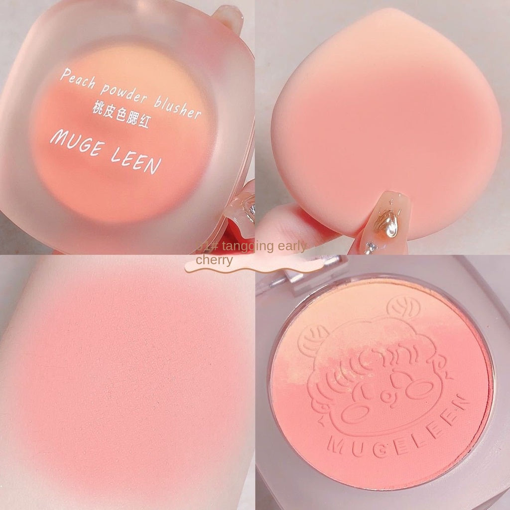 Mugeleen Blush Peach Color Nature Matte Sparkling Colorful Water Proof Lasting Blusher