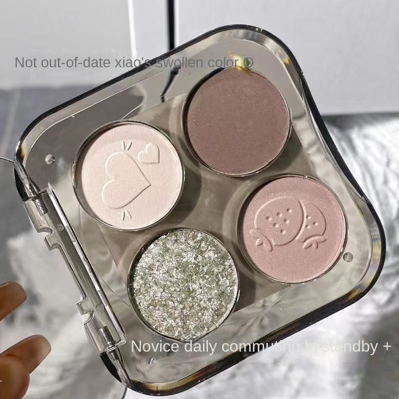 HERORANGE Eye Shadow Four-color Highlight Contouring Pearlescent Matte Water Proof Lasting Difficult To Smudge Eyeshadow Palette