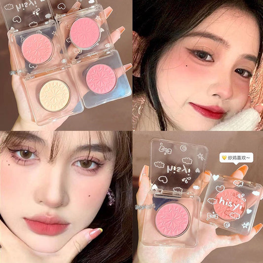 HISYI Monochrome Blusher Blush Cheek Purple Nature Water Proof Matte Thin Flash