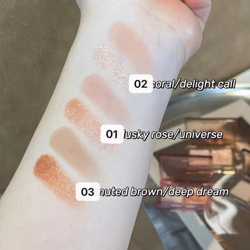 Dual -color Eye Shadow Pearl Matte Water Proof Lasting Not Easy To Fade Portable Eye Shadow