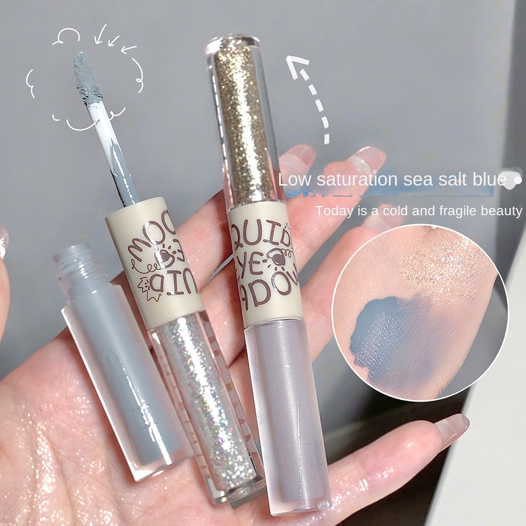 Gege Bear Liquid Eye Shadow Double Head Glittering Brighten Pearlescent Sequins Matte Water Proof Moisturize Eye Shadow Stick