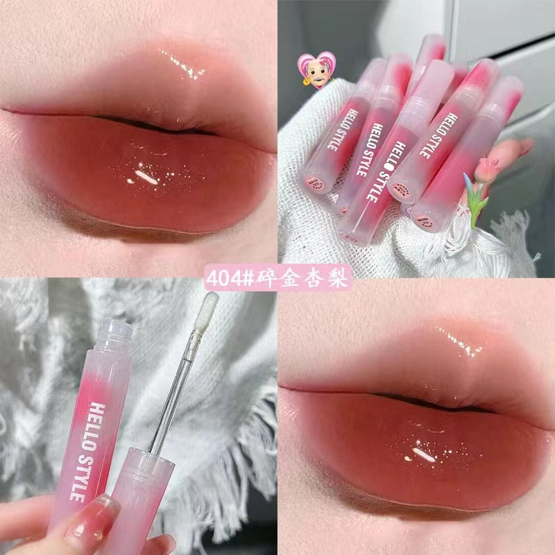 Hello Style Pink Lip Gloss Mirror Surface Lasting Moisturize Moisturizing Water Proof Lipstick