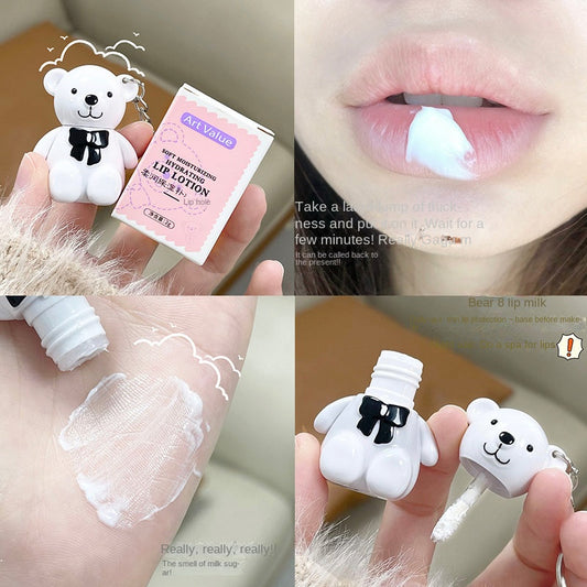 Cute Little Bear Lip Balm Nourish Moisturize Water Replenishing Key Chain Portable Lip Protection