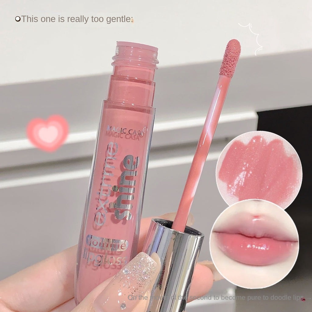 MAGIC CASA Lip Gloss Transparent Mirror Surface Pearlescent Flash Moisturize Moisturizing Water Proof Lasting Lipstick