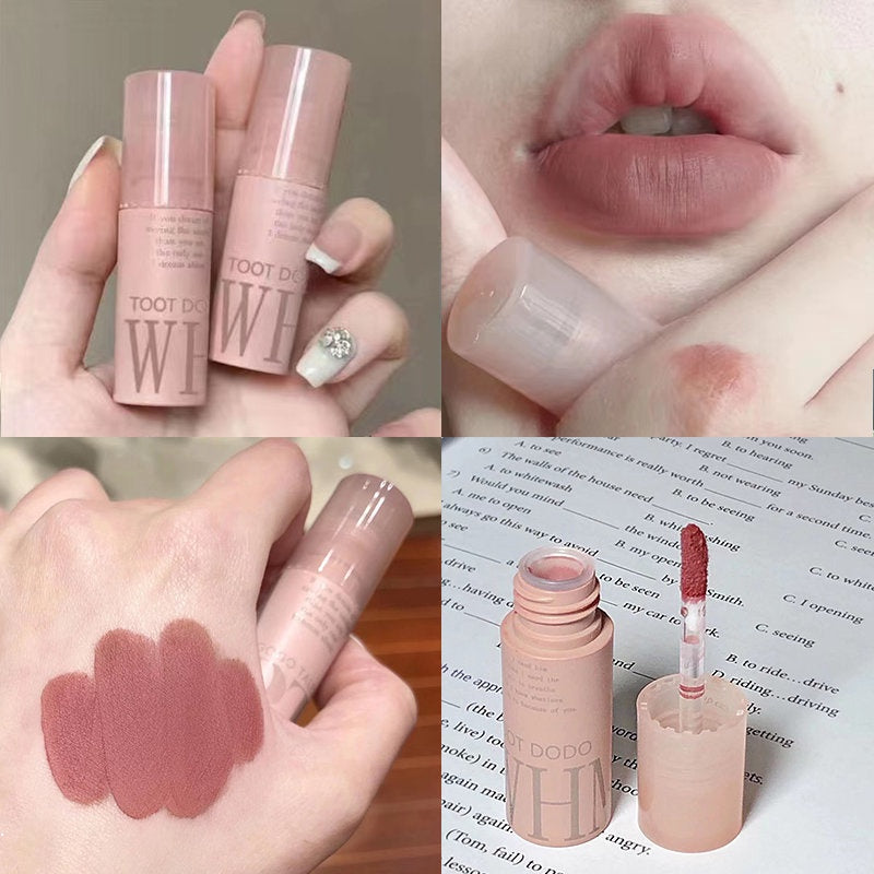 Toot Dodo Velvet Lip Gloss Small Round Tube Not Easy To Fade Moisturize Matte Waterproof Lasting Lipstick