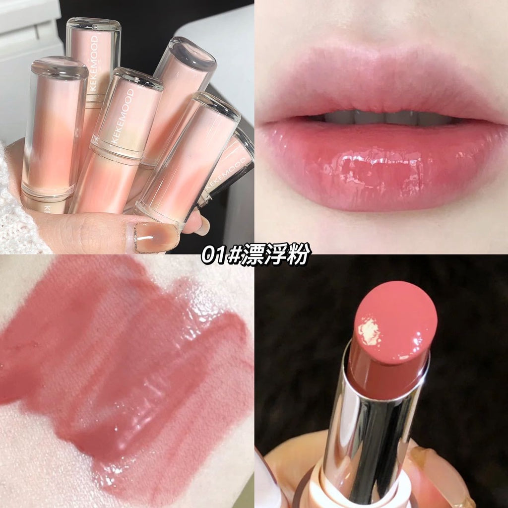 Kekemood Lipstick Colored Round Tube Mirror Surface Moisturize Moisturizing Water Proof Lasting Nature Lip Gloss