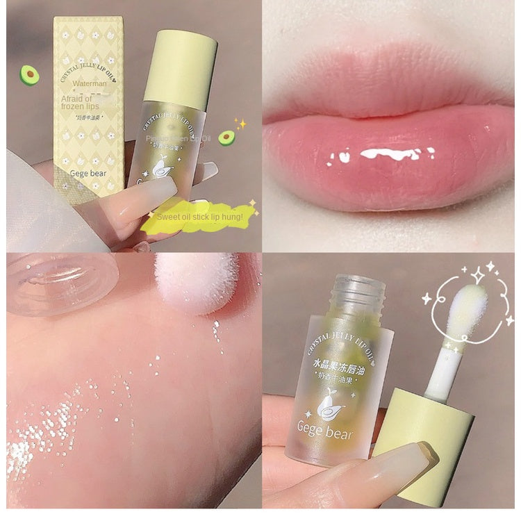 Gege Bear Jelly Lip Oil Transparent Lip Balm Moisturize Moisturizing Mirror Surface Lip Gloss