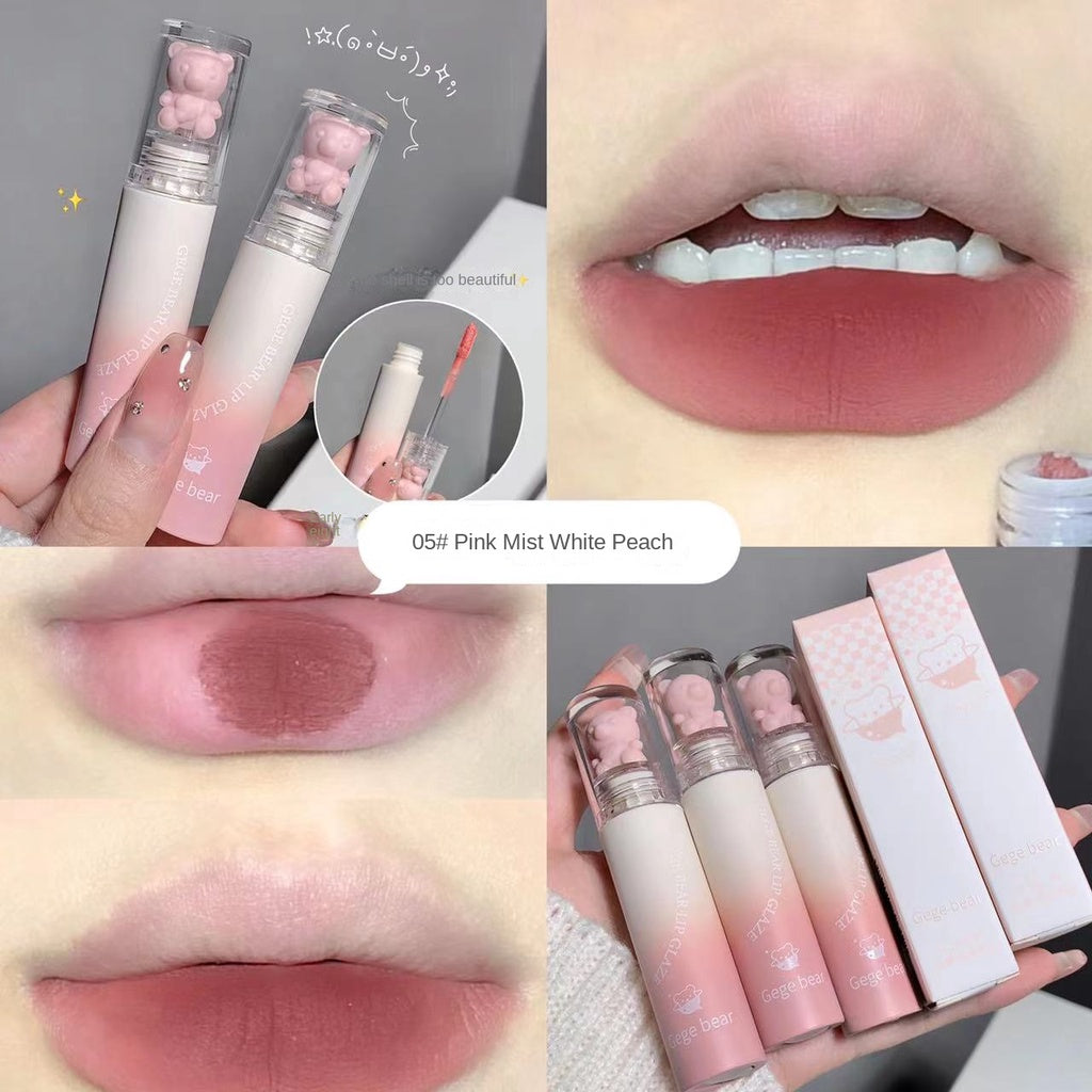 Gege Bear Cute Bear Lip Gloss Moisturize Moisturizing Lasting Waterproof Not Easy To Fade Portable Nature Lipstick