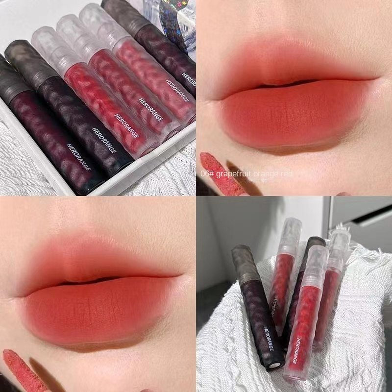 HERORANGE Lip Gloss Frosted Matte Lip Glaze Water Proof Lasting Nature Lipstick