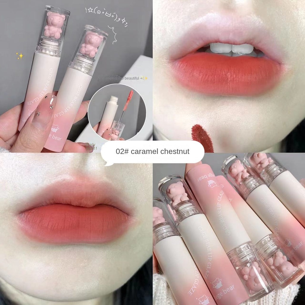 Gege Bear Cute Bear Lip Gloss Moisturize Moisturizing Lasting Waterproof Not Easy To Fade Portable Nature Lipstick