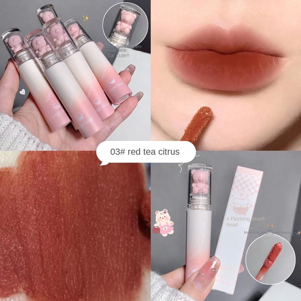 Gege Bear Cute Bear Lip Gloss Moisturize Moisturizing Lasting Waterproof Not Easy To Fade Portable Nature Lipstick