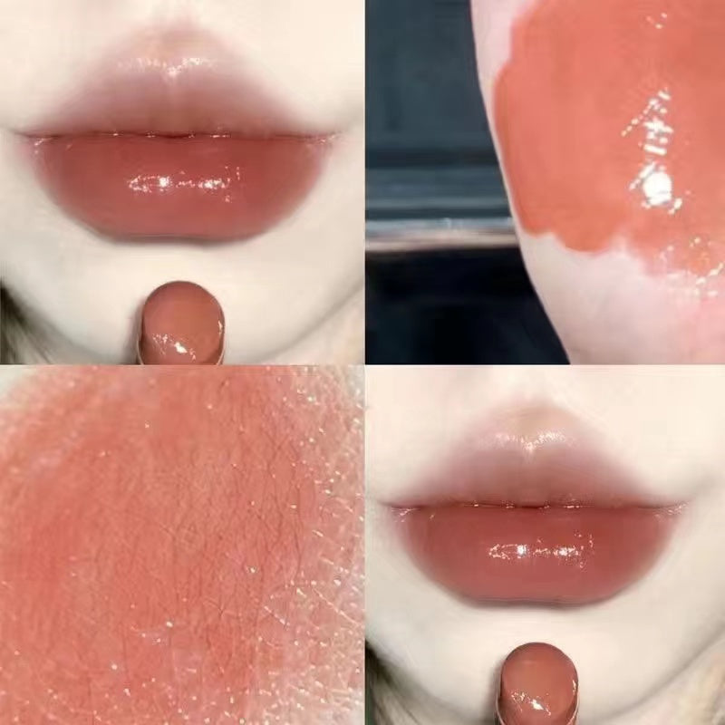 Lipstick Colored Round Tube Mirror Surface Moisturize Moisturizing Water Proof Lasting Nature Lip Gloss