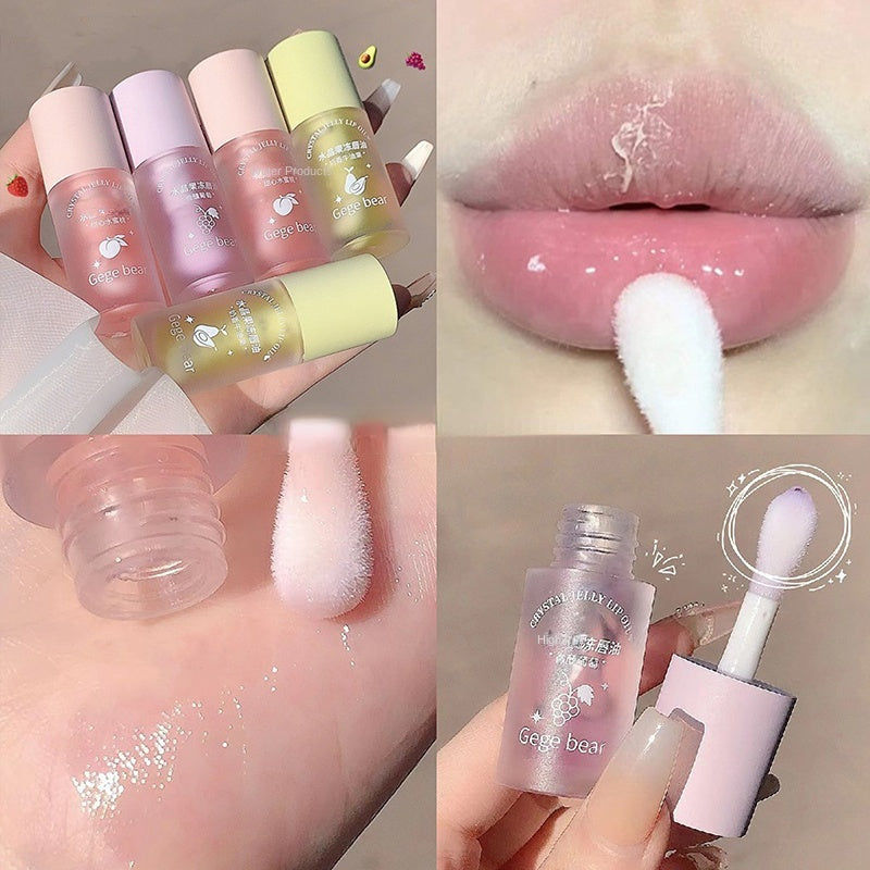 Gege Bear Jelly Lip Oil Transparent Lip Balm Moisturize Moisturizing Mirror Surface Lip Gloss