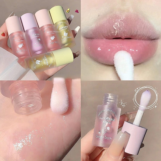 Gege Bear Jelly Lip Oil Transparent Lip Balm Moisturize Moisturizing Mirror Surface Lip Gloss