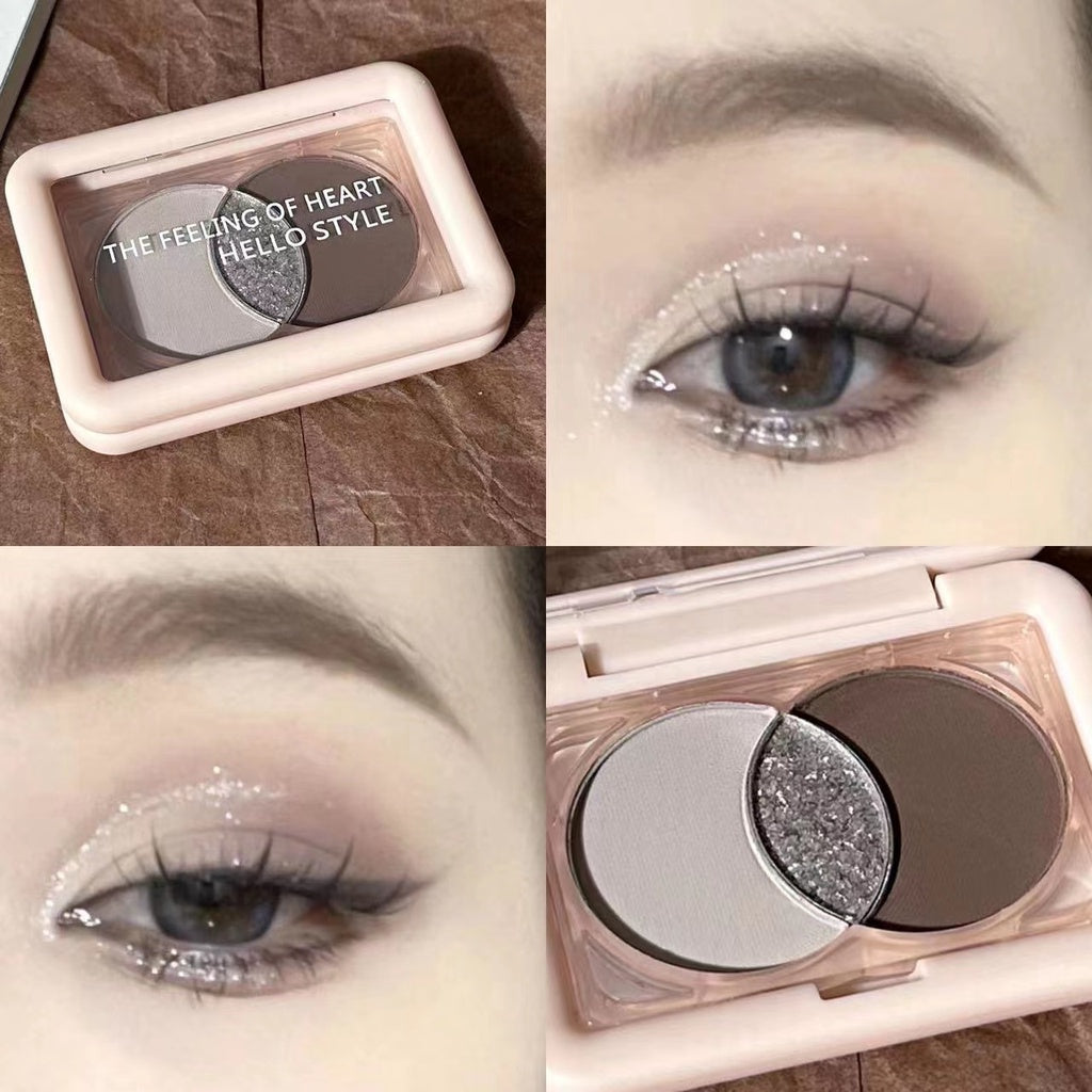 Hello Style Small Square Box Three -color Eye Shadow Plate Pearlescent Sparkling Matte Water Proof Rose Disk Eye Shadow