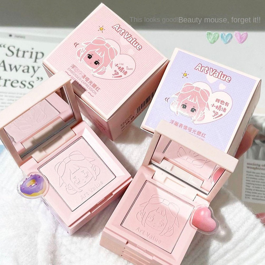 Art Value Cute Girl Blush Matte Contouring Brighten Nature Water Proof Lasting A Box of Four Colors Blush