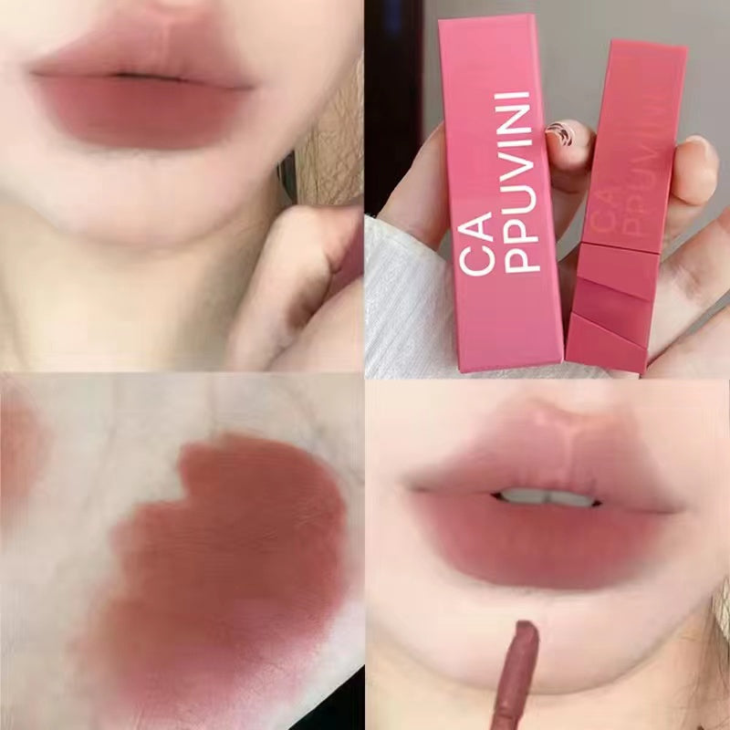 Cappuvini Lip Gloss Velvet Matte Water Proof Lasting Not Easy To Fade Red-brown Lipstick