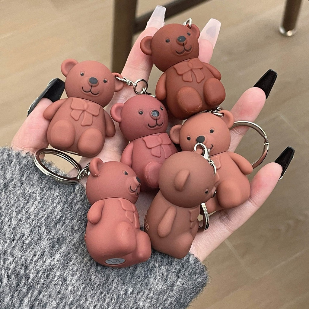 Cute Bear Keychain Lip Gloss Matte Mirror Surface Moisturize Waterproof Not Easy To Fade Not Easy To Stick A Cup Lasting Lipstick