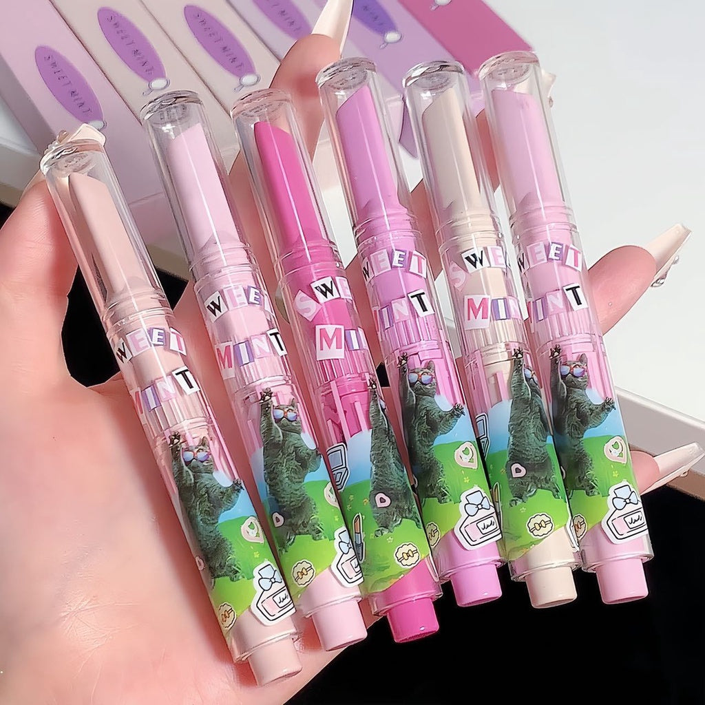 SWEET MINT Heart -shaped Lipstick Mirror Surface Moisturize Moisturizing Water Proof Lasting Not Easy To Fade Lip Gloss