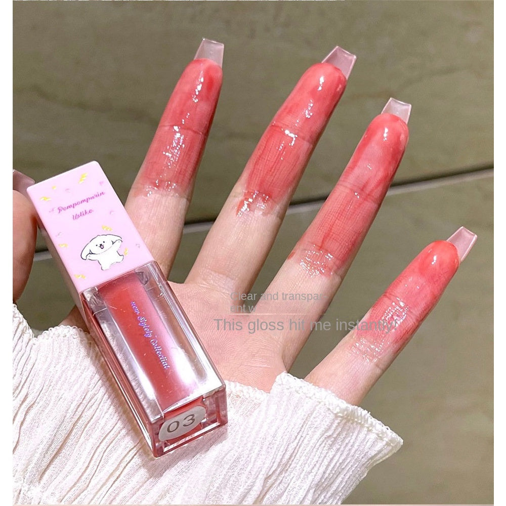 USLIKE Cartoon Lip Gloss Moisturize Moisturizing Nature Mirror Surface Lasting Not Easy To Fade Lip Gloss Lipstick