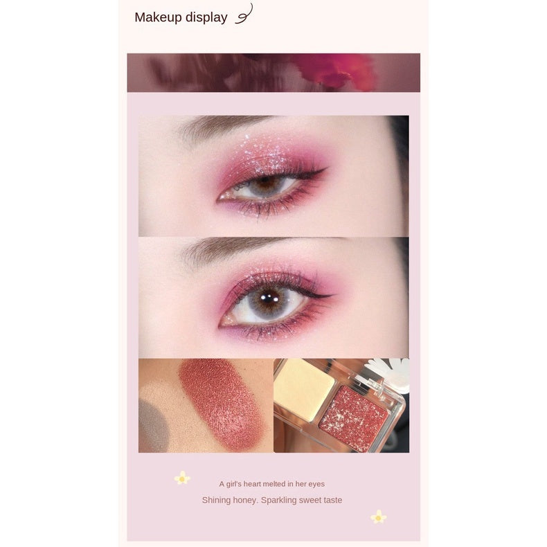 Tricolor Eyeshadow Transparent Little Daisy Matte Pearlescent Sequins Shiny Water Proof Eyeshadow Palette