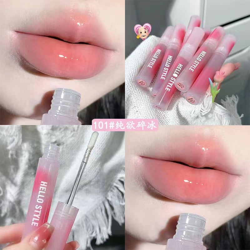 Hello Style Pink Lip Gloss Mirror Surface Lasting Moisturize Moisturizing Water Proof Lipstick