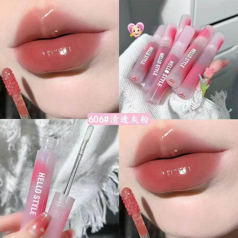 Hello Style Pink Lip Gloss Mirror Surface Lasting Moisturize Moisturizing Water Proof Lipstick