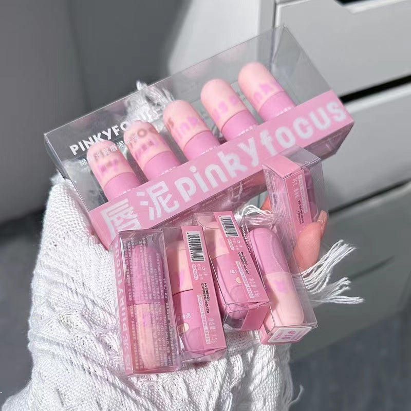 Pinkyfocus Capsule Lip Gloss Matte Velvet Water Proof Lasting Not Easy To Fade Lipstick