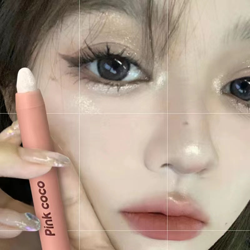 Pink Coco Eye Shadow Pearlescent Double Head High Gloss Lying Silkworm Pen Waterproof Lasting Brighten Eye Makeup Contouring Makeup Eye Shadow Stick