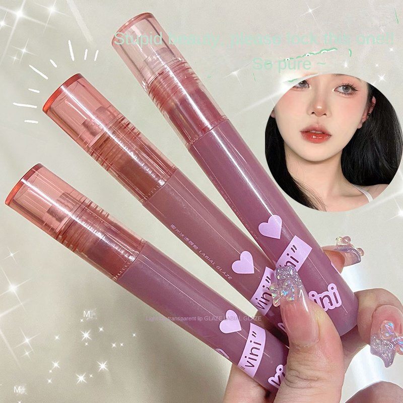 Cappuvini Lip Gloss Mirror Surface Purple Circular Tube Lip Glaze Moisturize Moisturizing Water Proof Lipstick