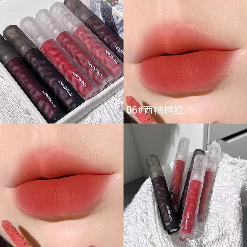 HERORANGE Lip Gloss Frosted Matte Lip Glaze Water Proof Lasting Nature Lipstick