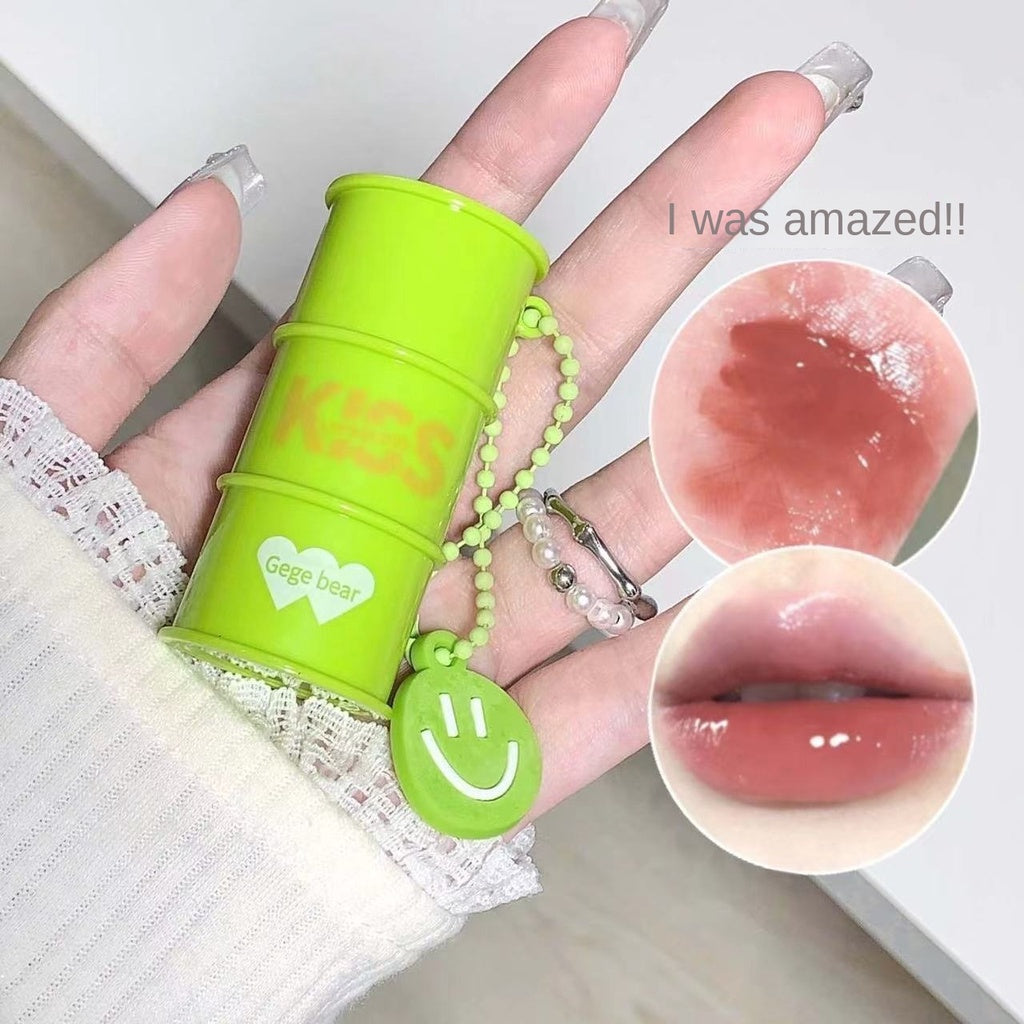 Gege Bear Lip Gloss Mirror Surface Moisturize Moisturizing Water Proof Lasting Pendant Lipstick