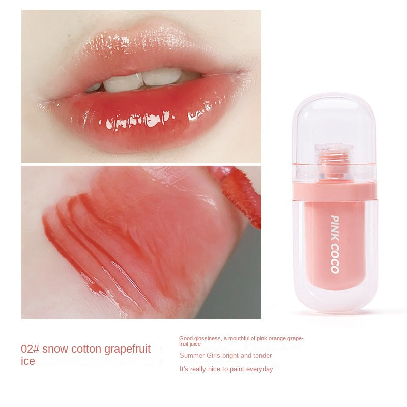 Pinkcoco Little Popsicle Mirror Lip Glaze Lip Gloss Moisturize Moisturizing Water Proof Lipstick