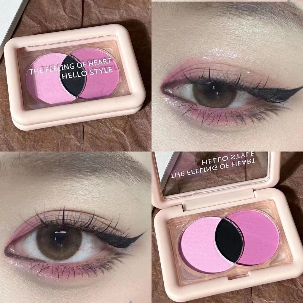 Hello Style Small Square Box Three -color Eye Shadow Plate Pearlescent Sparkling Matte Water Proof Rose Disk Eye Shadow