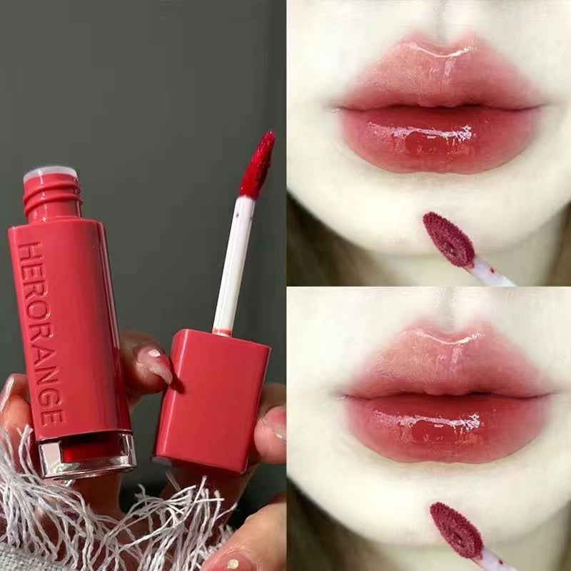 HERORANGE Lip Gloss Mirror Surface Moisturize Not Easy To Fade Water Proof Retro Lipstick