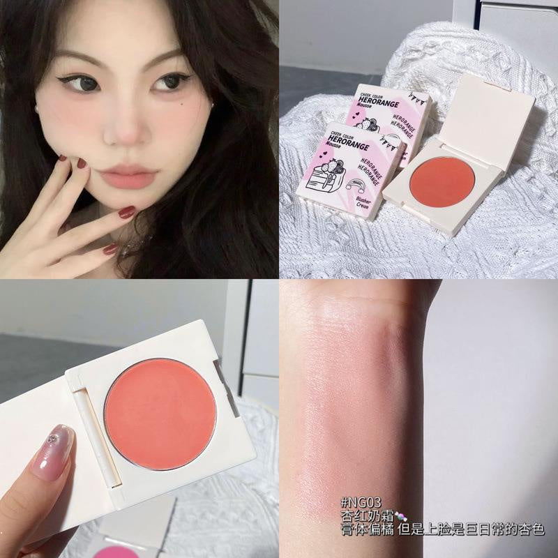 HERORANGE Blush Cream Pink Moisturize Moisturizing Water Proof Lasting Young Girl Blush Palette