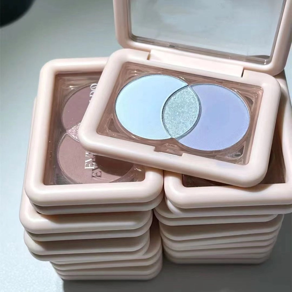 Hello Style Small Square Box Three -color Eye Shadow Plate Pearlescent Sparkling Matte Water Proof Rose Disk Eye Shadow