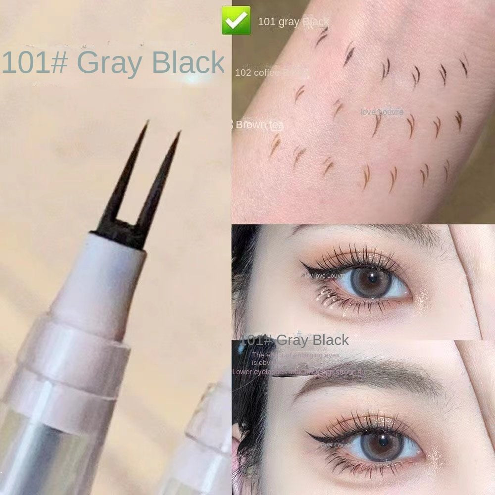 Kakashow Two-color Eyeliner Pencil No Smudge Easy Water Proof Lasting Outline Eyelashes Lying Silkworm Eyebrow Pencil Liquid Eye Pencil