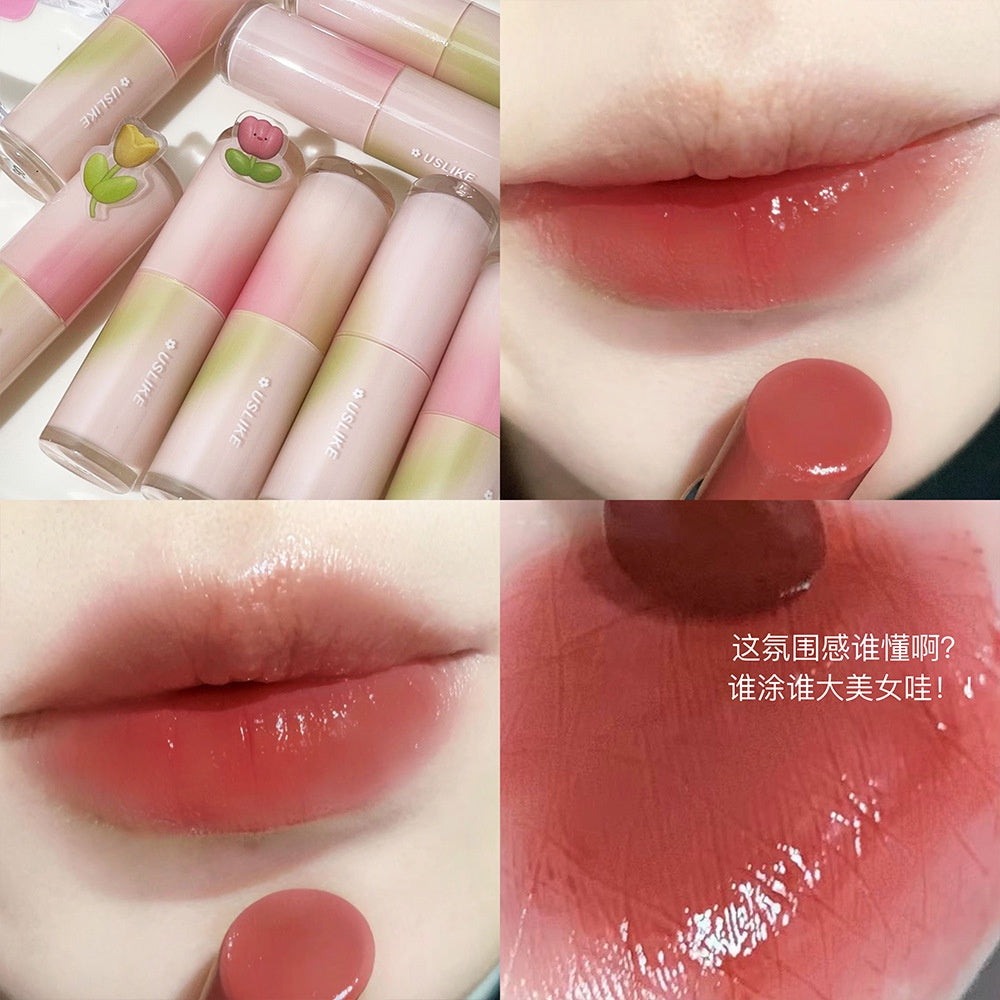 Kekemood Lipstick Colored Round Tube Mirror Surface Moisturize Moisturizing Water Proof Lasting Nature Lip Gloss