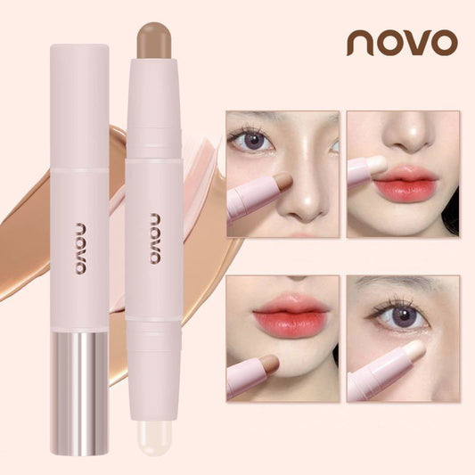 NOVO Double Head Contouring Highlight Stick Brighten Concealer Repair Face Shadow Nose Shadow Highlight Contouring Pen