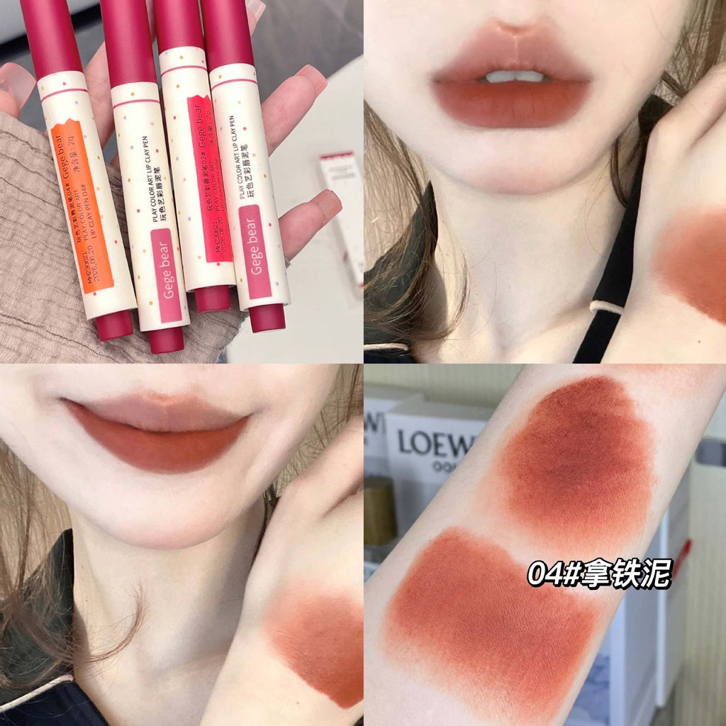 Gege Bear Crayon Lipstick Matte Water Proof Lasting Not Easy To Fade Lipstick Pen