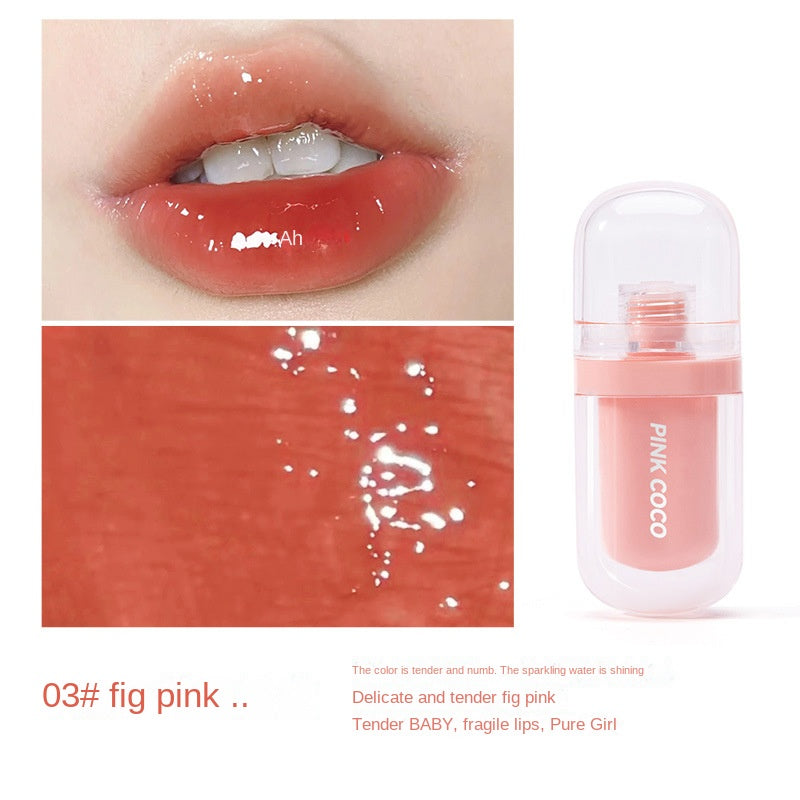 Pinkcoco Little Popsicle Mirror Lip Glaze Lip Gloss Moisturize Moisturizing Water Proof Lipstick